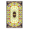 Yellow European Style Decorative Privacy Window Film Stained Static Window Decal No Glue Church Window Films,15x47 inch