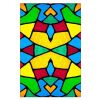 Irregular Geometric Stained Glass Window Film Church Frosted Window Film Translucent No Glue Static Decal,15x47 inch