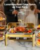 9Qt Rectangle Roll Top Chafing Dish Set with Full-Size Pan Stainless Steel Gold