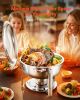5 Qt 2 Pack Round Chafing Dish Buffet Set Full-Size Pan Stainless Steel Silver
