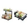 2 in Set Dish Drying Rack and Under Sink Organizer Rack, Large Dish Rack with Drainboard, 2 Tier Pull Out Cabinet Shelf for Kitchen Storage